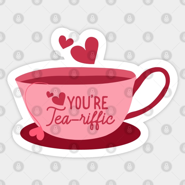 You're Tea-riffic Sticker by lulubee